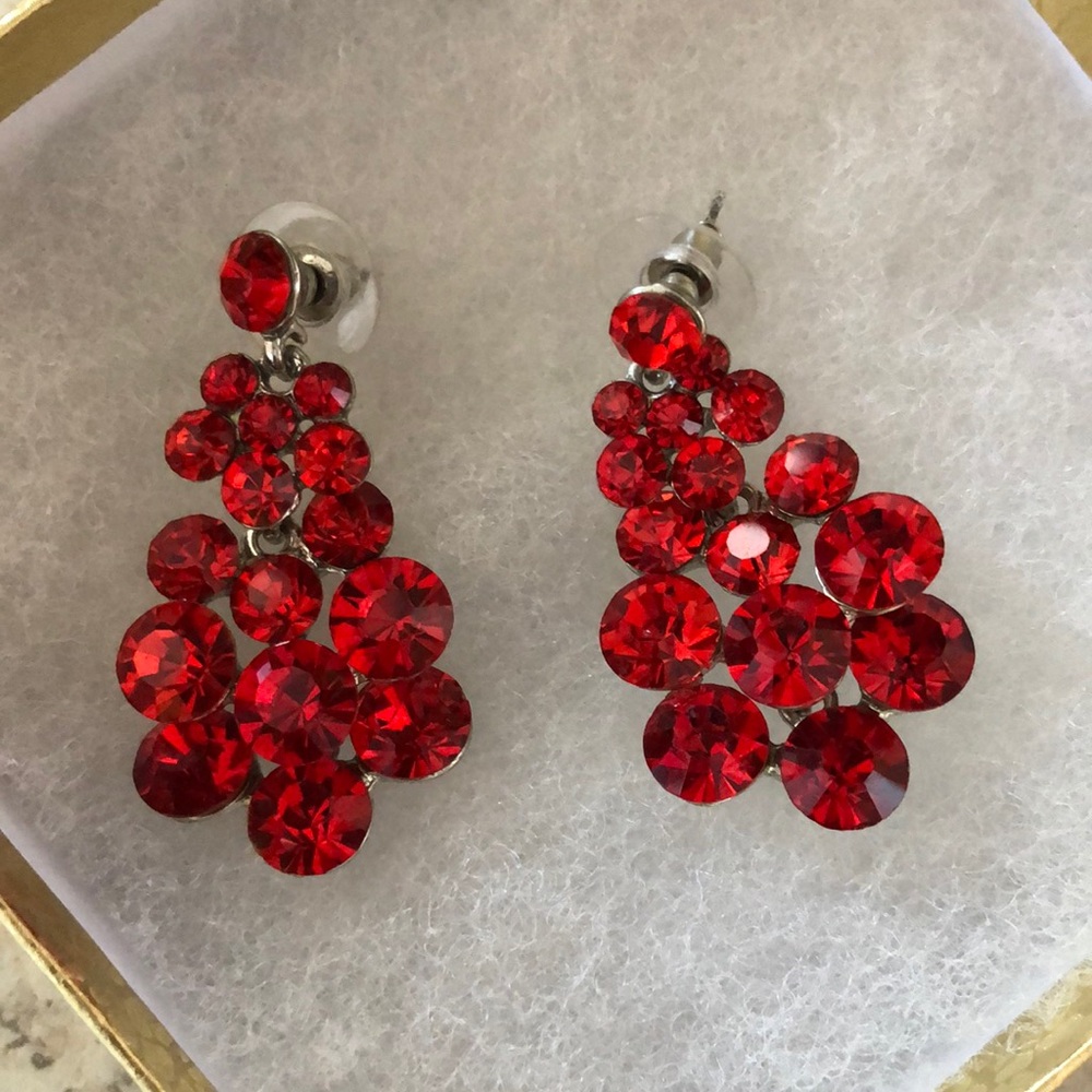 Red crystal earrings